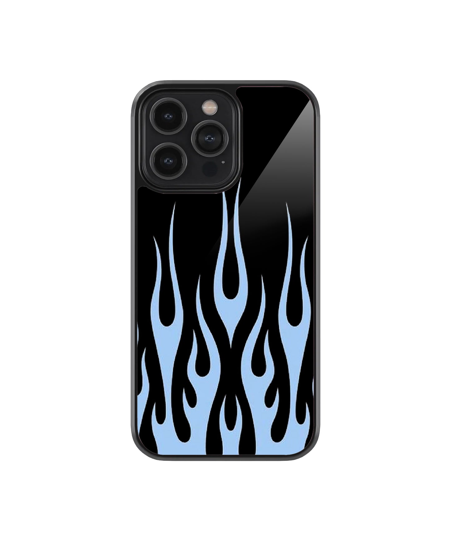 Y2K Retro Blue Flames Case | Glass Case