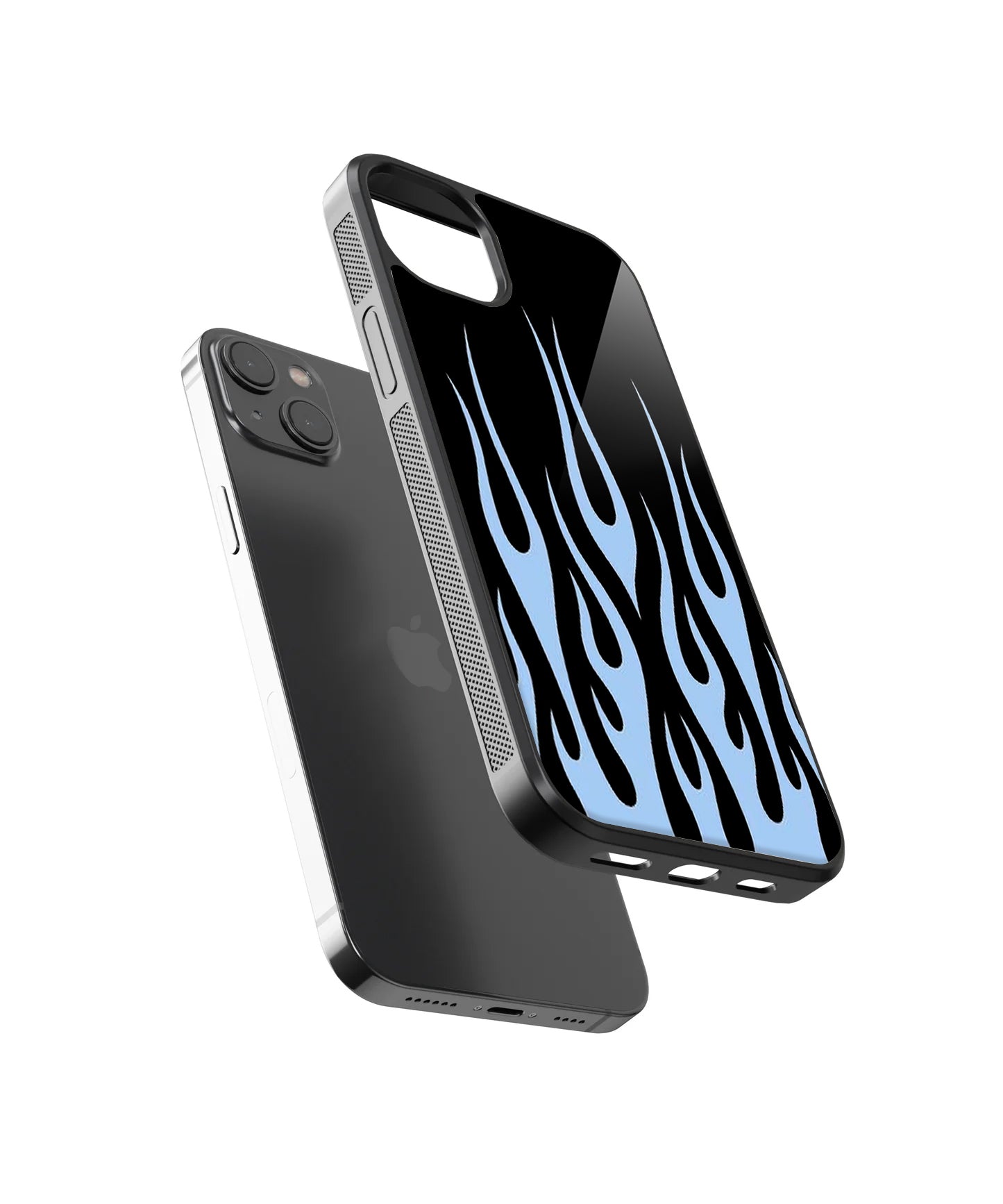 Y2K Retro Blue Flames Case | Glass Case