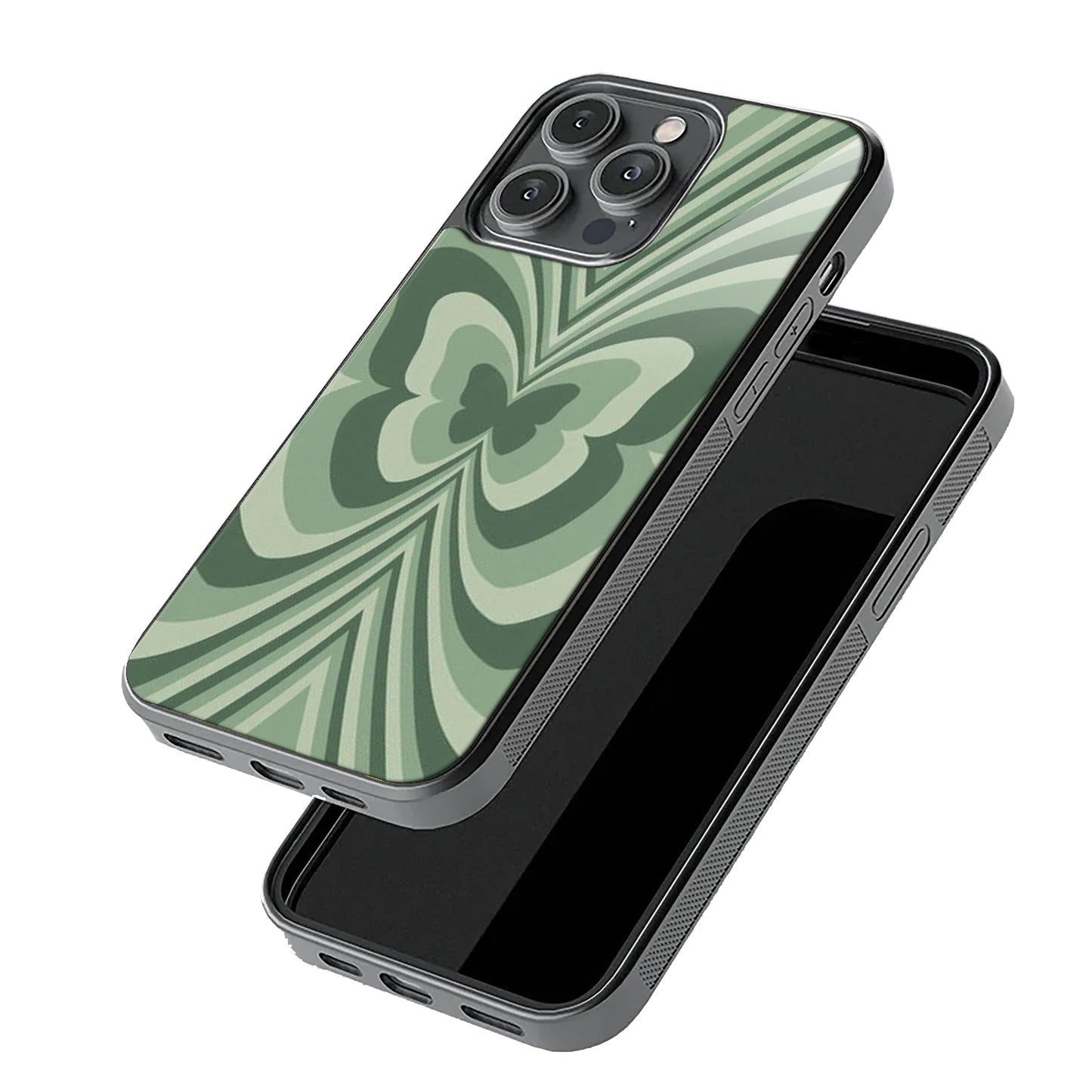 Sage Green Butterfly Case | Glass Case
