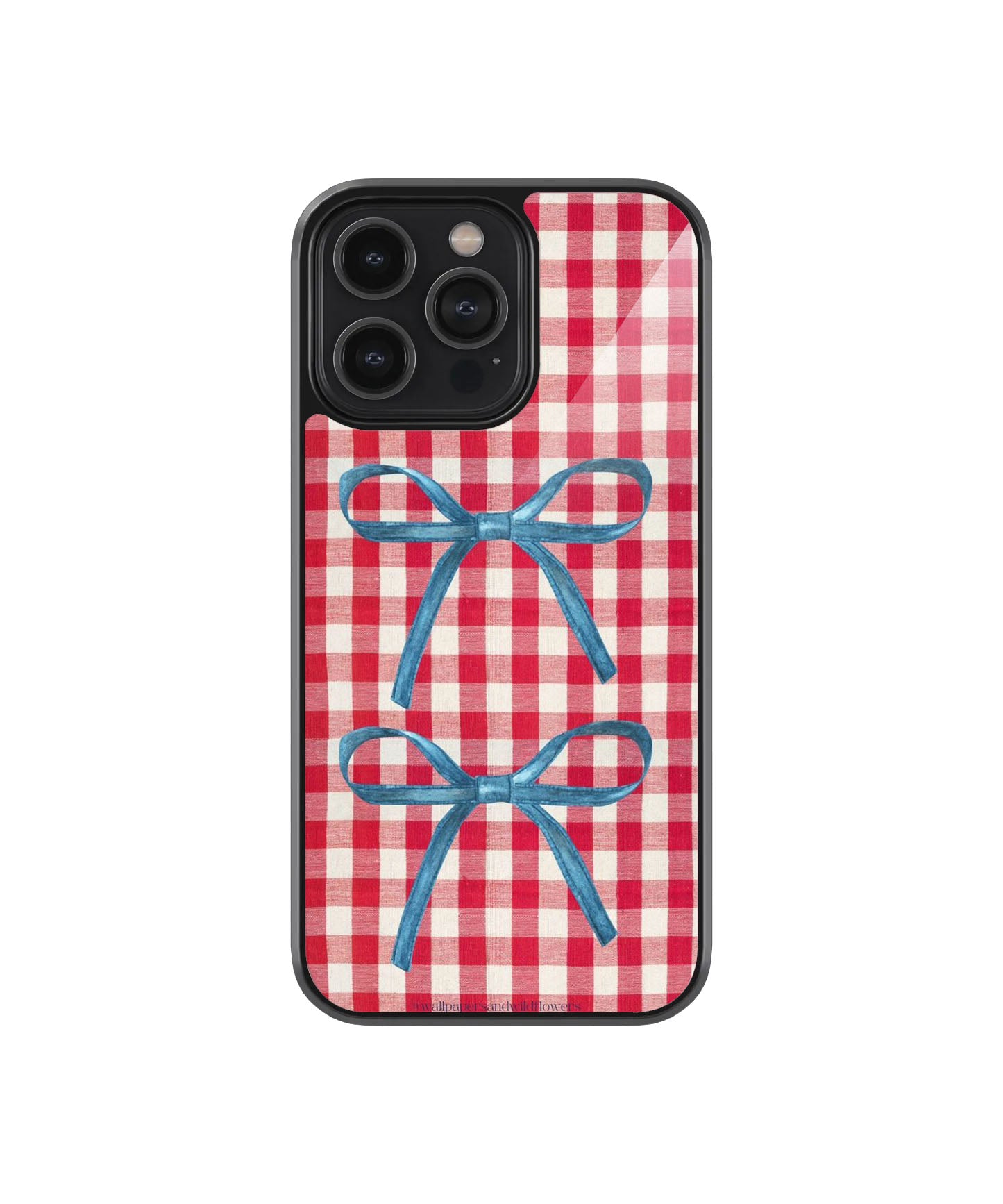 Red Checkered Bow Case | Glass Case