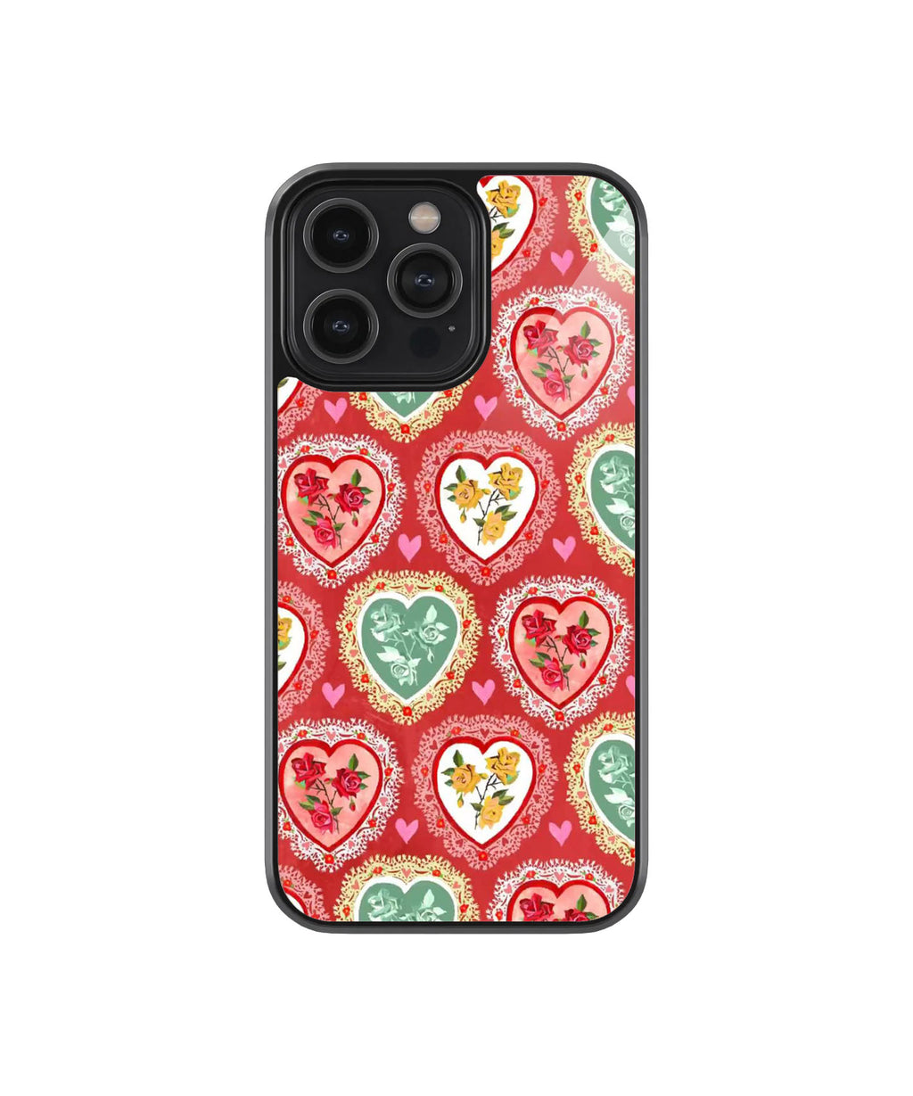 Rose Embroidery Bow Case | Glass Case