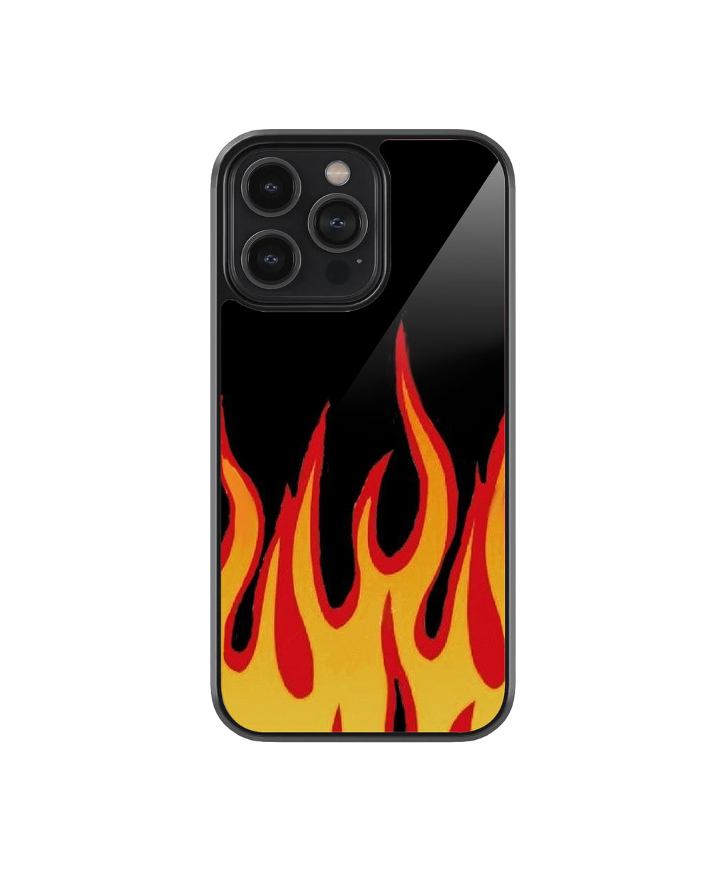 Y2K Retro Hot Flames Case | Glass Case