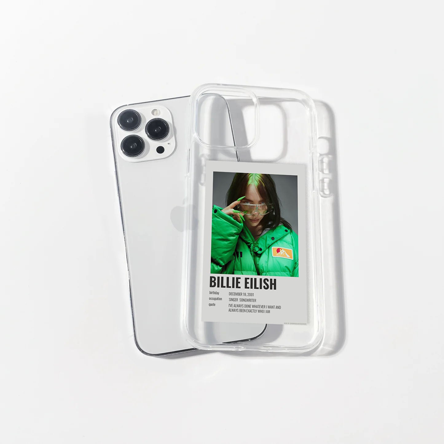 Billie Eilish Polaroid Clear Case Billie Eilish Polaroid Clear Case