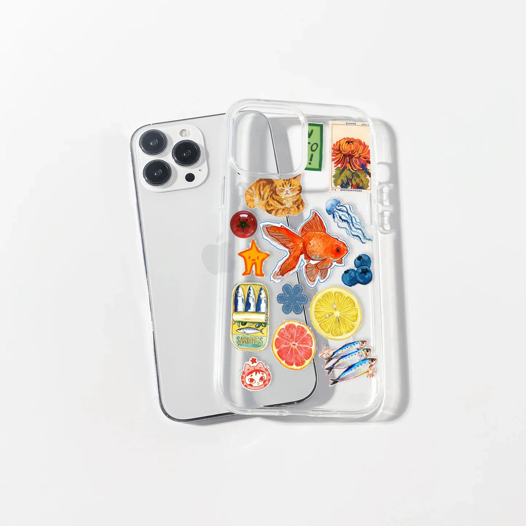 Gold Fish  Stickers Case | Silicone Case