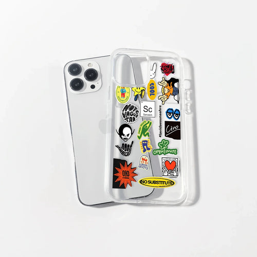 Cartoons Stickers Case | Silicone Case