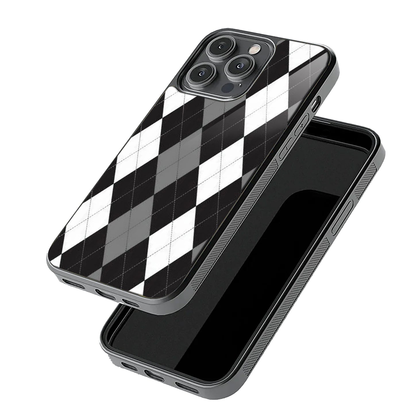 Black&White Argyle Case | Glass Case