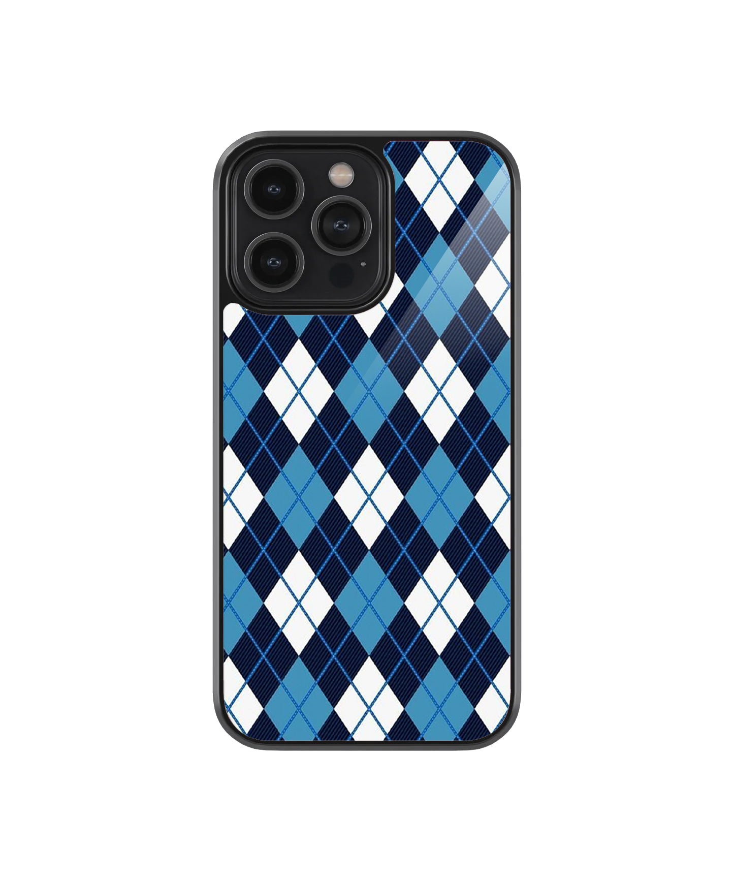 White&Blue Argyle Case | Glass Case