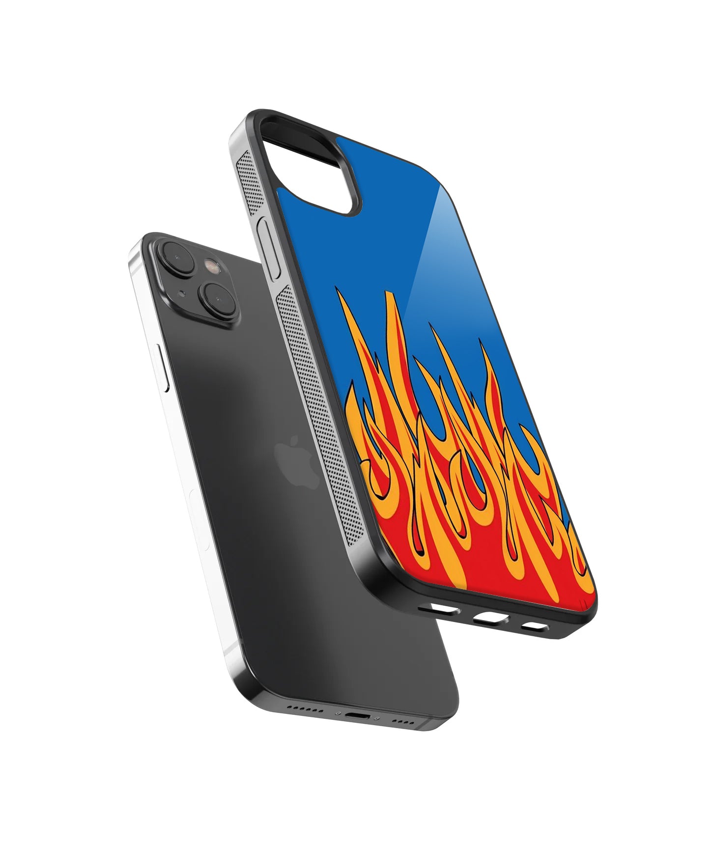 Retro Red Flames Case | Glass Case