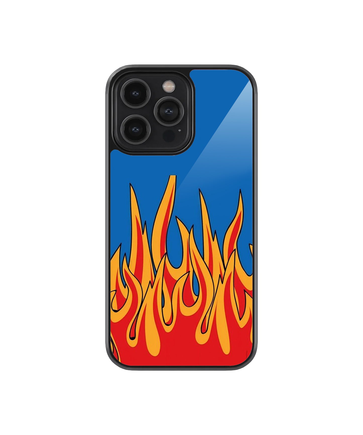 Retro Red Flames Case | Glass Case