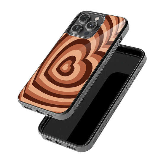 Brown Tilted Hearts Case | Glass Case