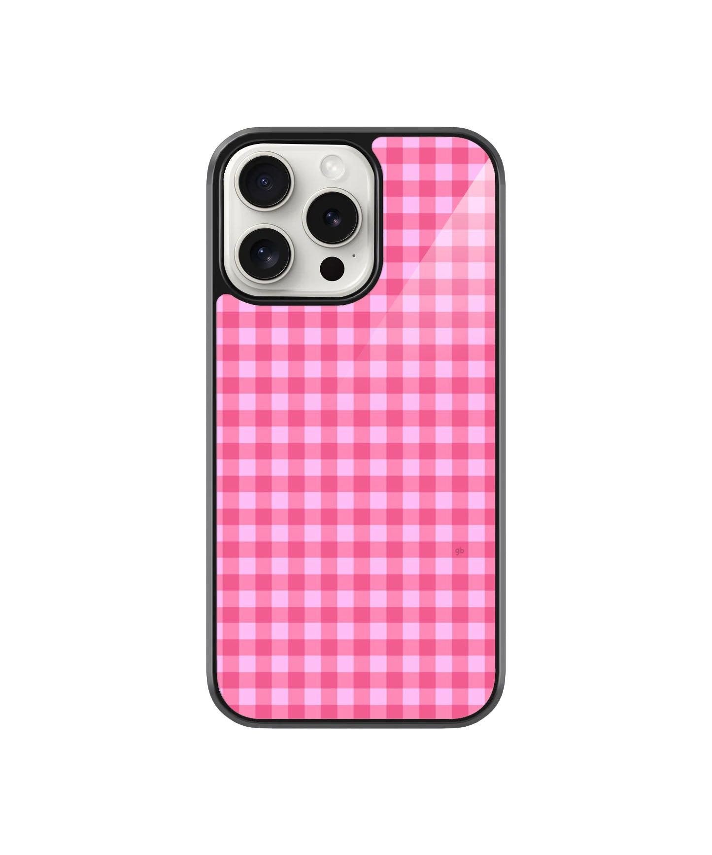 Pink Checkered Case | Glass Case