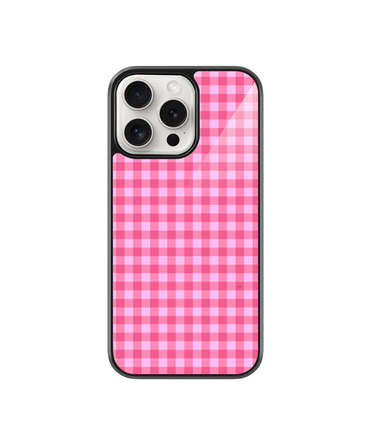 Pink Checkered Case | Glass Case