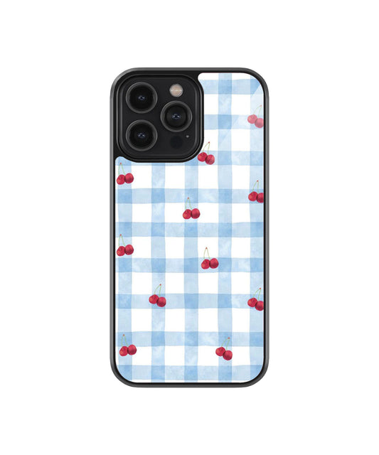 Pastel Blue Checkered Case | Glass Case