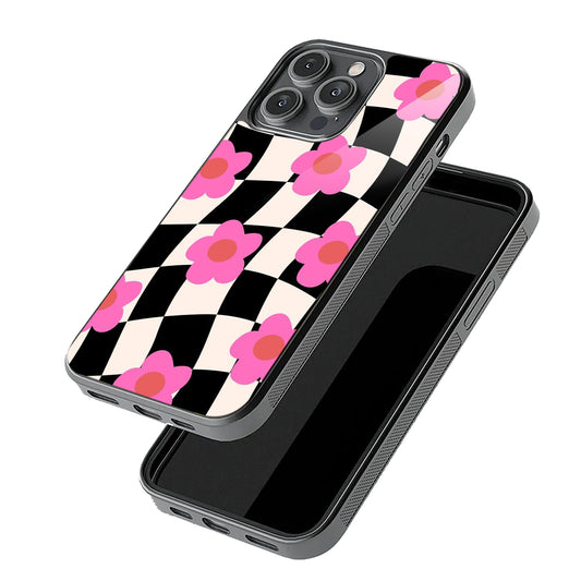 Checkered Flower Case | Glass Case