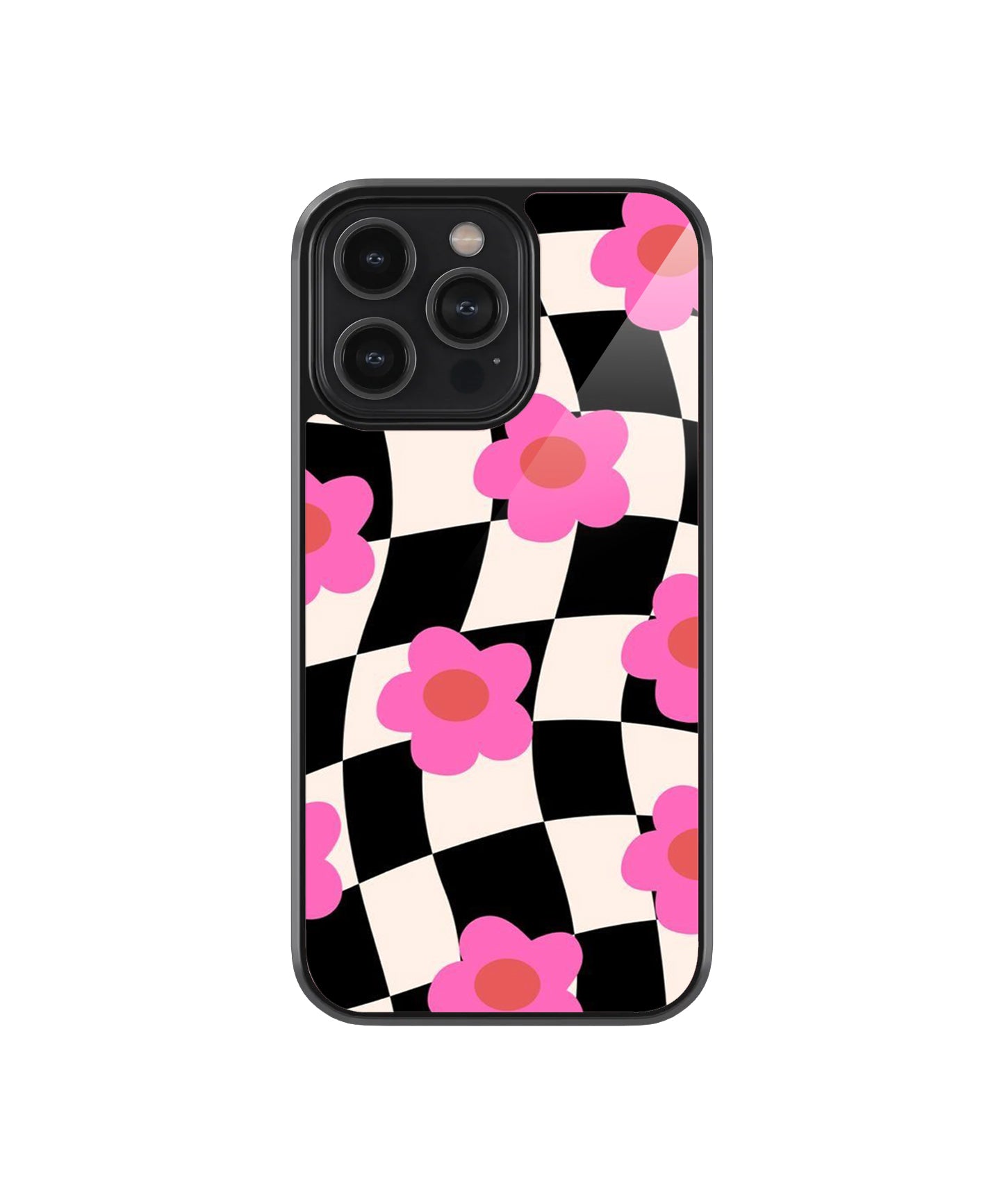 Checkered Flower Case | Glass Case