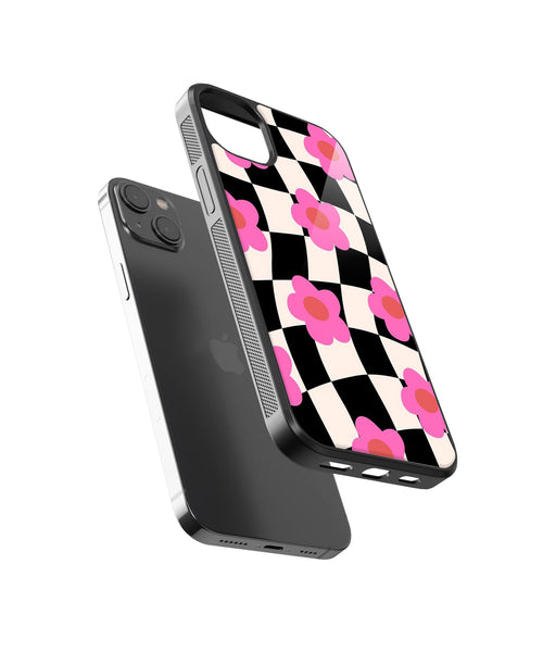 Checkered Flower Case | Glass Case