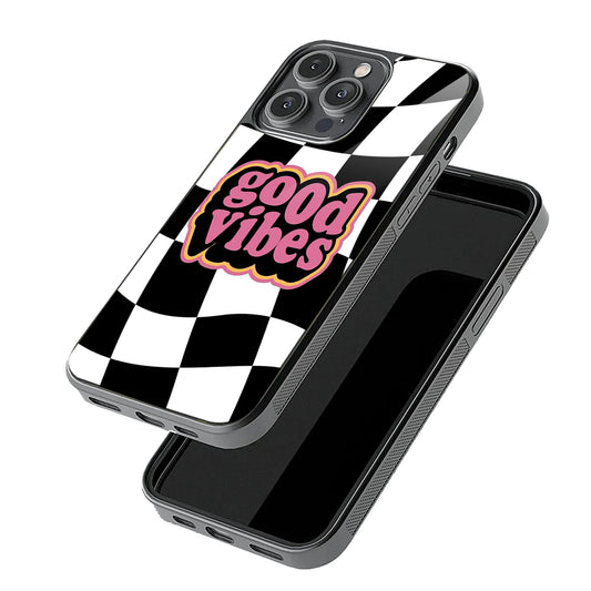 Good Vibes Checkered Case | Glass Case