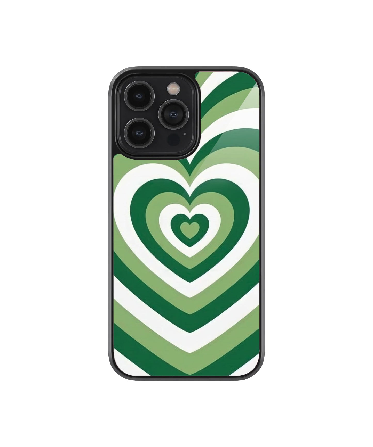 Retro Y2k Green Hearts Case | Glass Case