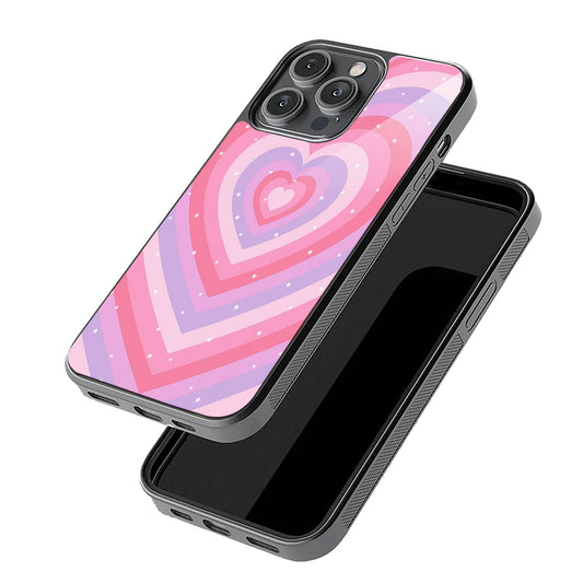Pink Sparkles Hearts Case | Glass Case