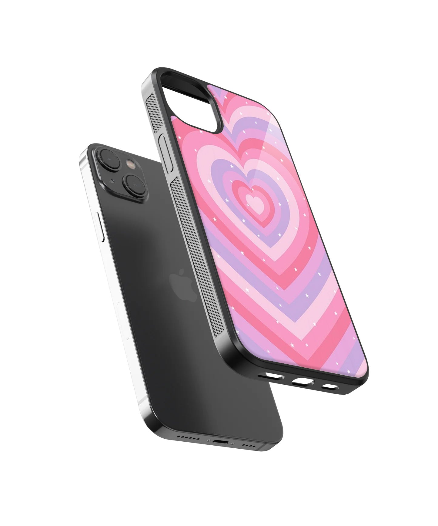 Pink Sparkles Hearts Case | Glass Case