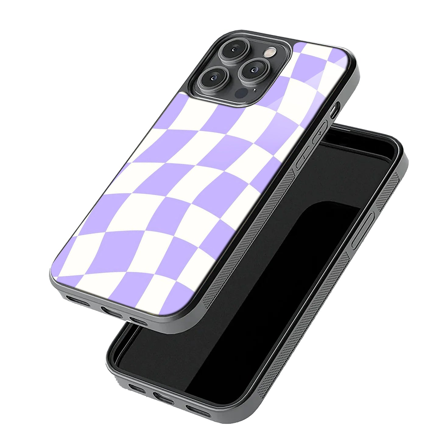 Lilac Checkered Case | Glass Case