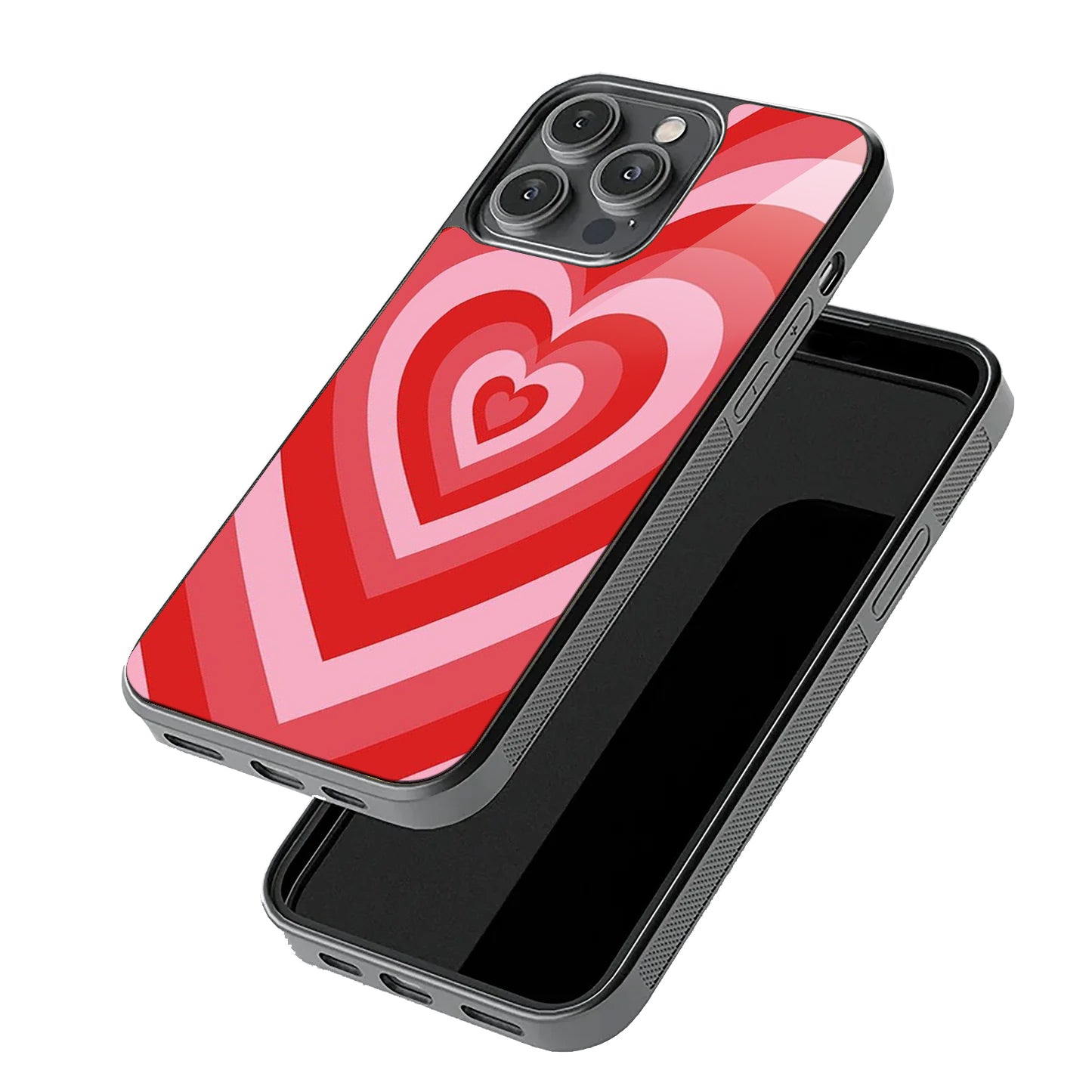 Red Y2K Hearts Case | Glass Case