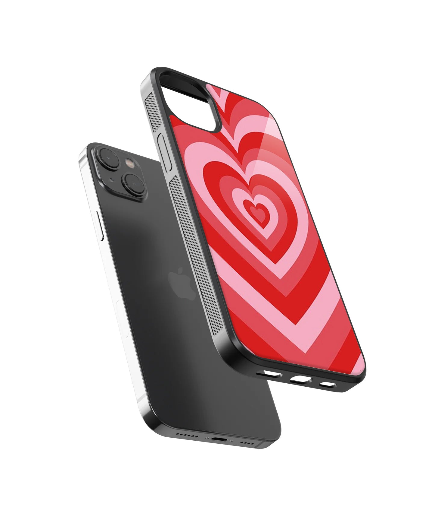 Red Y2K Hearts Case | Glass Case