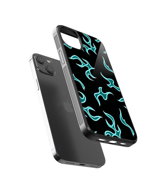 Teal Black Sparks  Case | Glass Case